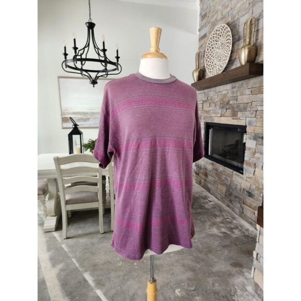 Vintage 90s Single Stitch All Over Print‎ Striped Mens Medium Tshirt